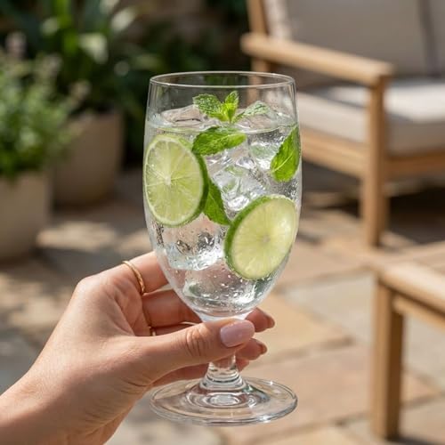 Voglia Nude 14 Ounce Water Goblets Set Of 6 Crystal Goblet Glasses (6 Count)