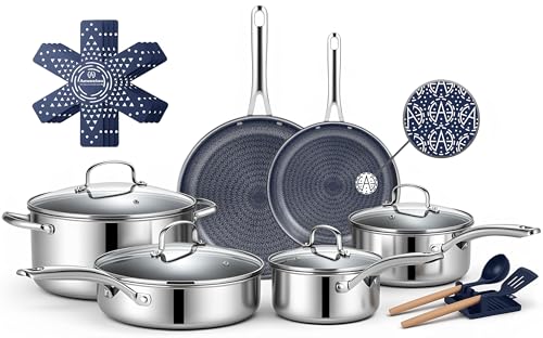17 Pcs Pots and Pans Set Non Stick