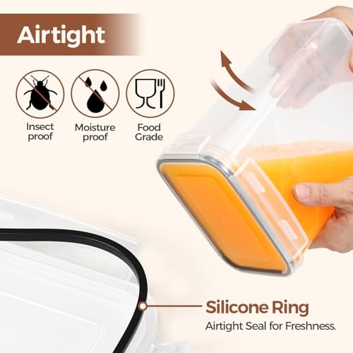 Airtight Food Storage Containers with Lids 0.8 (2.1Qt/1.5Qt/0.8Qt-Rectangle)