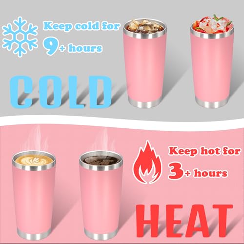 20 oz Tumbler Insulated Tumblers Stainless Steel Coffee Mug (Pink)