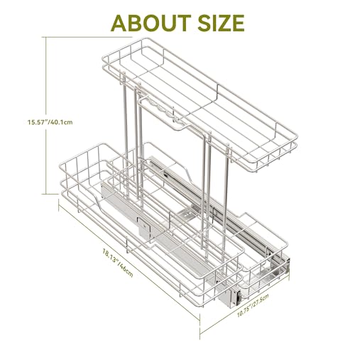 2 Tier Under Sink Organizer 11" W X18 D (11" W X18"D)