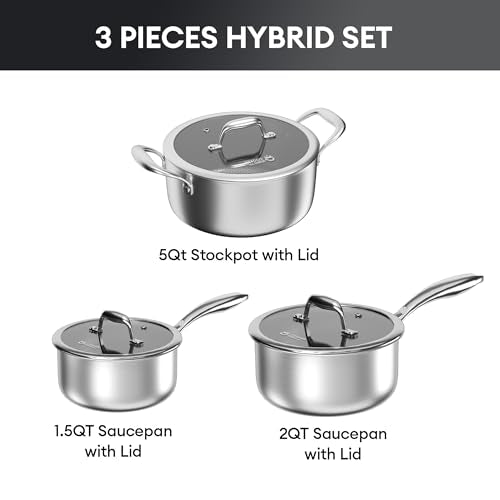 Hybrid Stainless Steel Pot Set (3 Count)