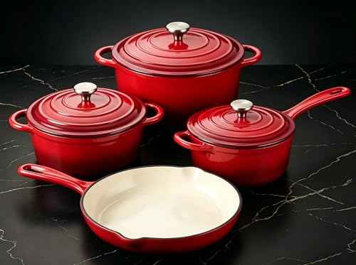 Enameled Cast Iron Cookware Set