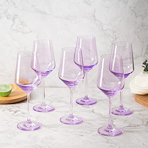 Purple Colored Wine Glass Set (6 Count)