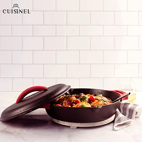 Cast Iron Skillet + Cast Iron Lid Set (Dual Handle Skillet + Cast Iron Lid / 10"+12")