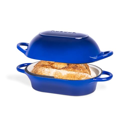 Dutch Oven For Sourdough Bread Baking (24cm x 16cm / Dark Blue)