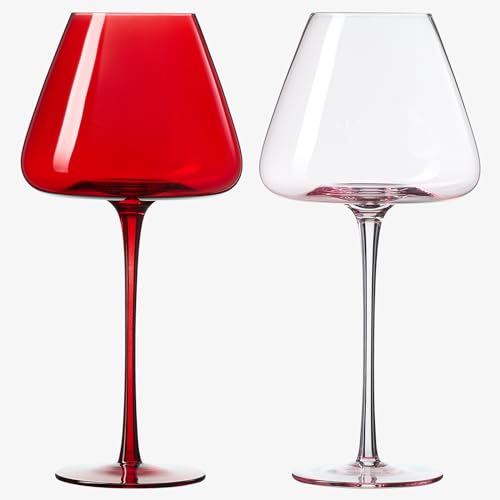 Love Red & Pink Crystal Wine Glasses