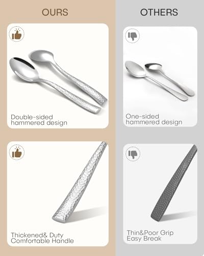 Hammered Silverware Set (60 Count)
