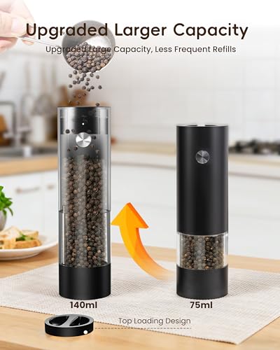 Electric Salt and Pepper Grinder Set (Black / Set)