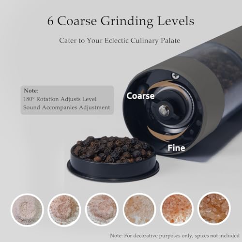 Electric Salt and Pepper Grinder Set (Greige)