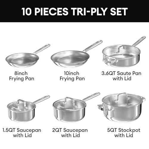 Tri Ply Stainless Steel Cookware Set