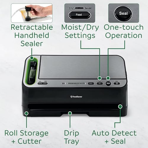 V4400 2-in-1 Vacuum Sealer Machine with Automatic Vacuum Sealer Bag Detection and Starter Kit