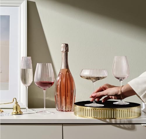 Nude Round Up Dusty Rose Set of 2 Wine Crystal Glass (6.75 Count)