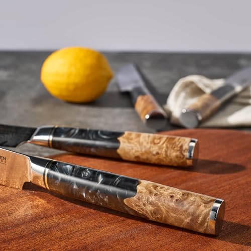 SENKEN Damascus Steak Knife Set (6 Count)