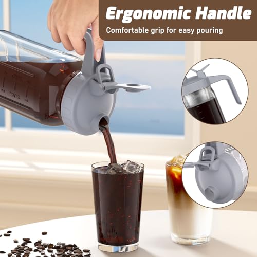 Cold Brew Coffee Maker (64 Ounces / 2Pack-Gray)