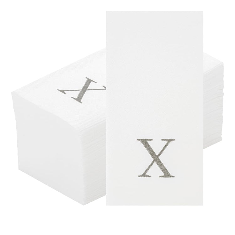 Silver X White Linen Feel Guest Towel Napkin (2000 Count)