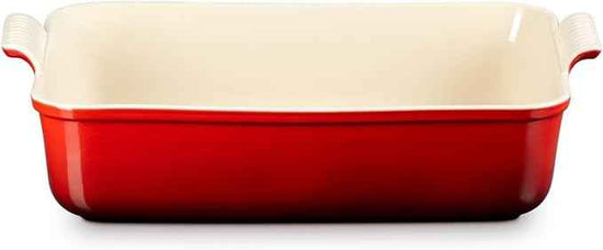 Le Creuset Stoneware Heritage Deep Rectangular Lasagna Dish, 6.75 qt., Cerise