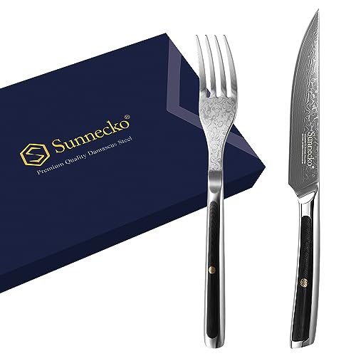 Damascus Steak Knife Set of 2 (4 Count)