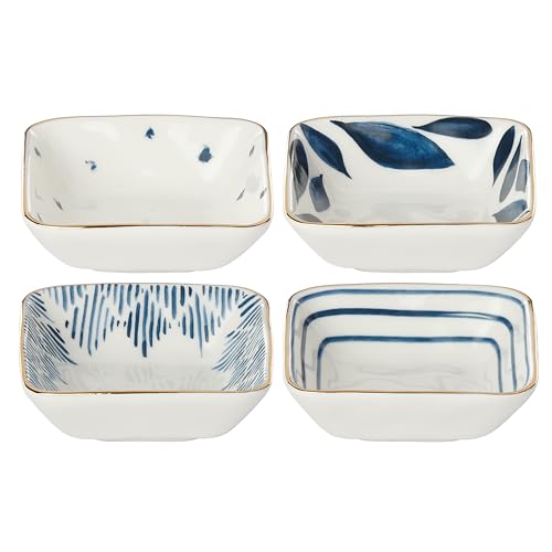 Blue Bay 4 Piece Stacking Dip Bowl Set (Snack Bowls, Square)
