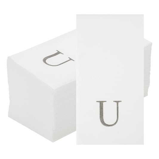 Silver U White Linen Feel Guest Towel Napkin (2000 Count)