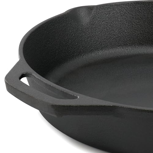 12 Inch Pre Seasoned Cast Iron Skillet with Tempered Glass Lid (12 Inch / 12 Inch Skillet Glass Lid)