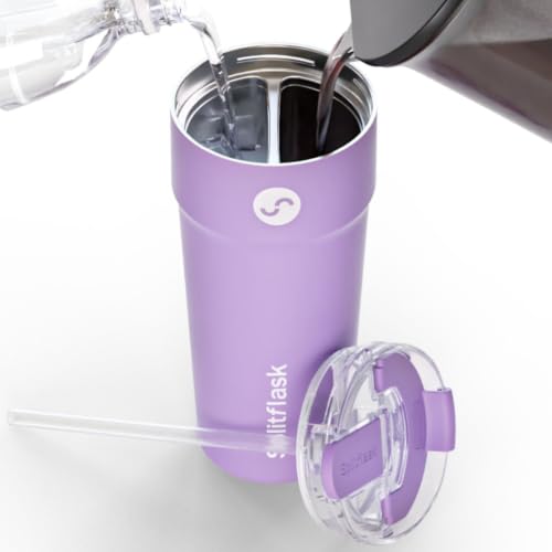 Stainless Steel Insulated Tumbler Cup with Straw & Sip Lid (Louie Lilac)