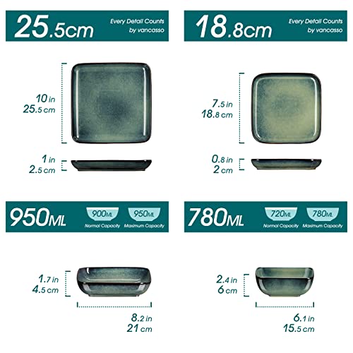 Stern Dinnerware Sets for 4 (Green / Service for 4 (16 Pcs))