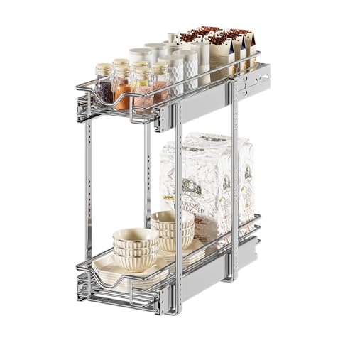 Pull Out Cabinet Organizer (Chrome / 7-1/2" W X 21-1/2" D)