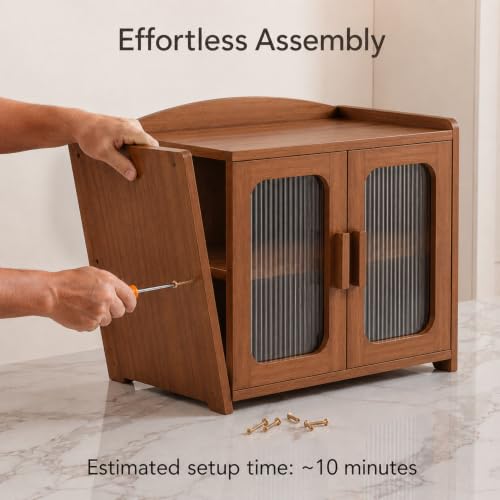 Solid Wood Bread Box (Walnut Brown)