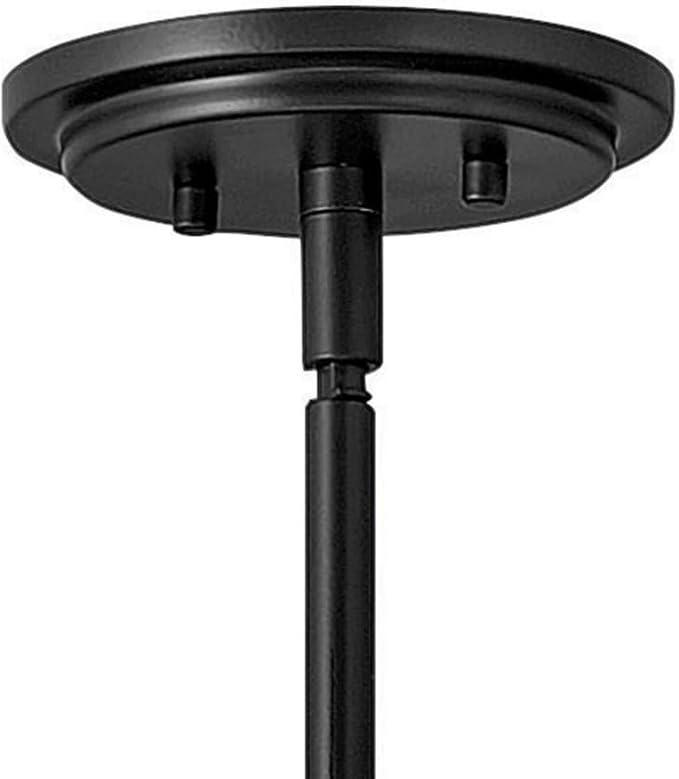Hinkley Somerset Large Hanging Pendant Light, Etched Opal Glass Globe, for Even or Sloped Ceilings, Customize Installation Height, Black