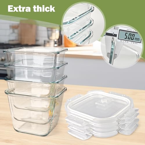 Borosilicate Glass Soup Containers with Lids (Transparent4)