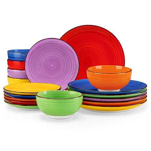 Bonita Dinnerware Set Multicolor Stoneware 18 Pieces Service for 6 (18 Count)