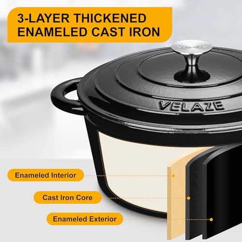 7.5 QT Enameled Cast Iron Dutch Oven Pot with Lid