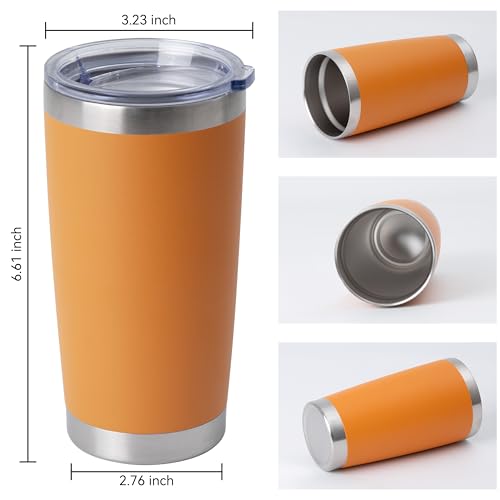 20oz Stainless Steel Tumblers Bulk (Orange-A / 4 Count (Pack of 1))