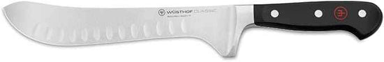 WÜSTHOF Classic 8" Hollow Edge Artisan Butcher Knife, Black