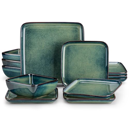 Stern Green Dinnerware Set for 4 (Green / Service for 4 (12 Pcs))