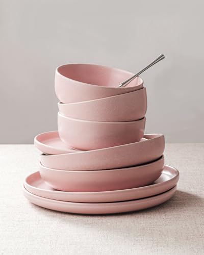 Milkyway 24 Piece Stoneware Dinnerware Set (Light Pink / Service for 8 (Standard Dinner Set))