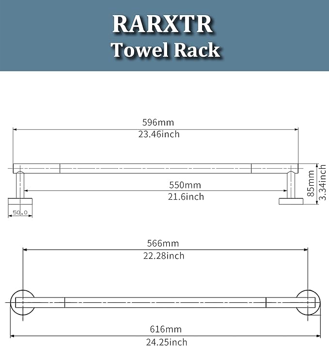 24 Inch Brushed Towel Bar Towel Rack for Bathroom Kitchen Hand Towel Holder Dish Cloths Hanger SUS304 Stainless Steel RUSTPROOF Wall Mount