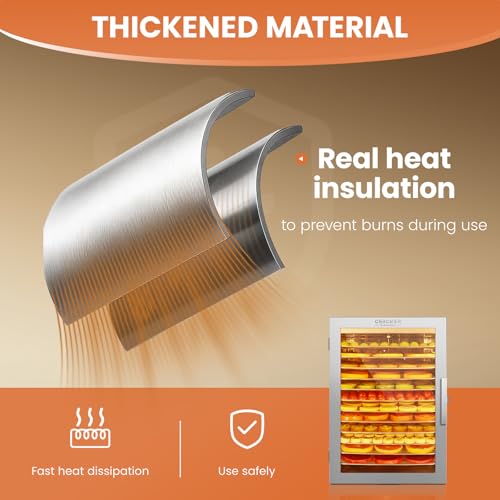 Food Dehydrator Machine Adjustable Temperature 12 Trays 800W Food Dryer (12 Count)