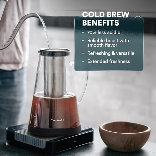 Airtight Cold Brew Coffee Maker with Tea Infuser & Spout 1.0L (34 Ounces)