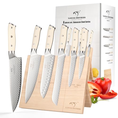 6 Piece Damascus VG10 Knife Set w