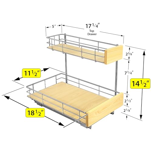 SELECT™ Pull Out Under Sink Kitchen Cabinet Organizer (11.5"W x 18"D Wood)