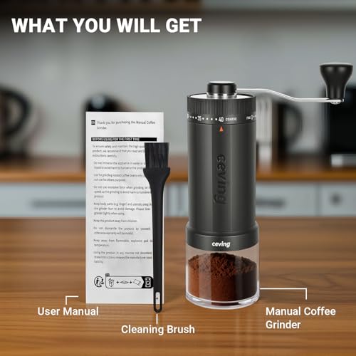 World's First 60g Large Capacity Manual Coffee Grinder (MEGA Gray / Ceramic Burr)