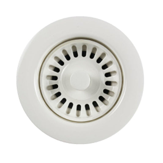 190-9261 - 3-1/2 Inch Polar White Kitchen Sink Basket Strainer, Durable Food Catcher Stopper for Metal Kitchen Sink, Ideal for Filtering Waste and Preventing Clogs
