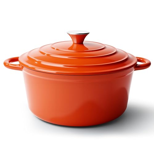 4.5 Quart Dutch Oven Pot with Lid (4.5 QT / Orange)