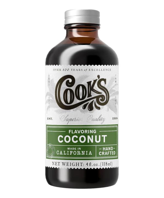 Cook's, Coconut Flavoring for Cakes, Cookies, Pastries, Ice Creams, Smoothies, 4 oz - Nestoria