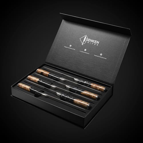 SENKEN Damascus Steak Knife Set (6 Count)