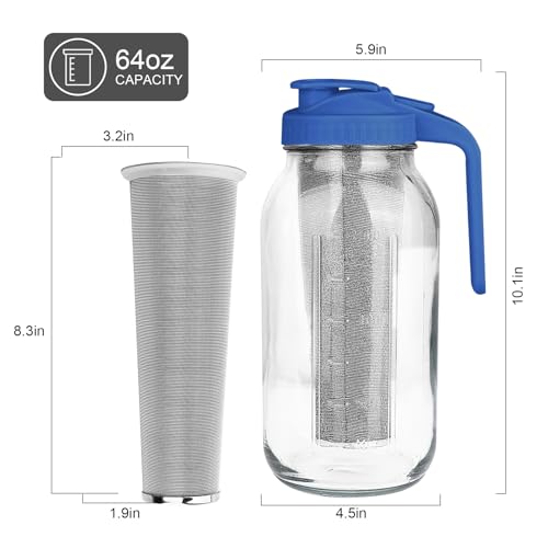 Cold Brew Coffee Maker (Blue / 64 Ounces)