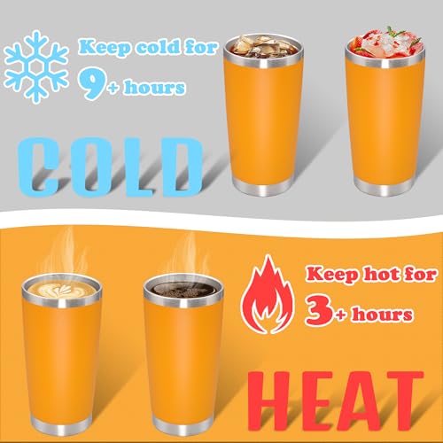 20 oz Tumbler Insulated Tumblers Stainless Steel Coffee Mug (Orange)