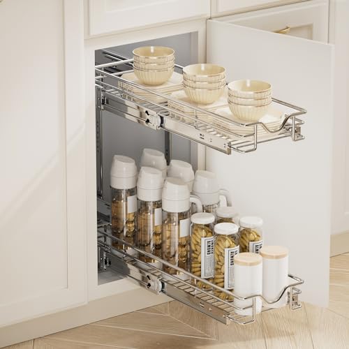 Pull Out Cabinet Organizer (Chrome / 7-1/2" W X 21-1/2" D)